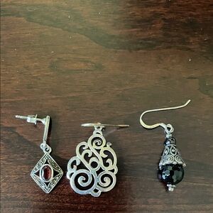 Elegant Silver and Black Earrings